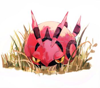 Rule 34 | animal focus, antennae, bug, centipede, colored sclera, gen 5 pokemon, grass, highres, looking at viewer, nintendo, no humans, pokemon, pokemon (creature), pokemon focus, su (sajo su5), venipede, yellow eyes, yellow sclera