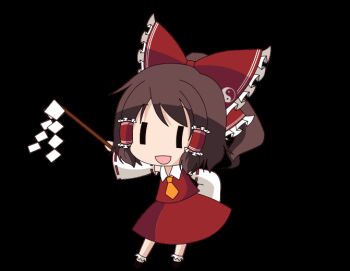 1girl animated animated_gif blinking bow brown_hair dancing gohei hair_bow hair_tubes hakurei_reimu iosys looping_animation neko_miko_reimu non-web_source ponytail red_bow red_shirt red_skirt shirt skirt smile solo spinning takenoko_(toxic_landfill) touhou white_sleeves wide_sleeves