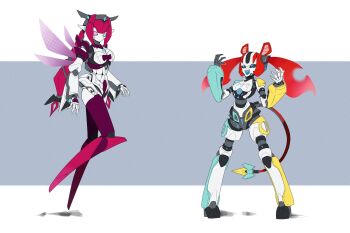 android animal_ears asymmetrical_sleeves asymmetrical_wings black_hair blue_eyes blush bow breasts cheese cleavage collar crystal_wings deevious_deevi detached_sleeves detached_wings dice_hair_ornament dress food full_body gloves hair_ornament hakos_baelz hakos_baelz_(1st_costume) halo heterochromia highres hololive hololive_english horns humanoid_robot irys_(hololive) irys_(irys_2.0)_(hololive) jewelry joints key key_necklace large_breasts long_hair looking_at_viewer mecha_musume mismatched_sleeves mismatched_wings mouse_ears mouse_girl mouse_on_head mouse_tail mousetrap multicolored_hair multiple_girls multiple_horns necklace open_mouth pointy_ears purple_eyes purple_hair red_hair robot robot_girl robot_joints shirt smile spiked_collar spikes star_halo streaked_hair tail tail_bow tail_ornament thighhighs twintails very_long_hair virtual_youtuber white_hair wings