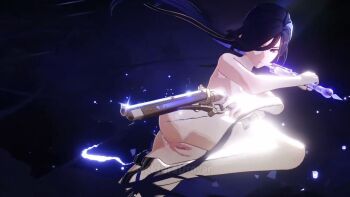 1girl 3d ass clorinde_(genshin_impact) completely_nude game_screenshot genshin_impact non-web_source nude pussy solo