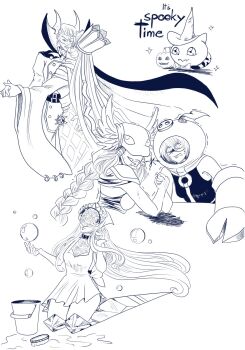 Rule 34 | animal costume, cendrillmon, cho-hakkaimon, costume, digimon, digimon (creature), halloween, halloween costume, highres, mask, minervamon, nyaromon, pig costume, sanzomon, swimsuit, vamdemon