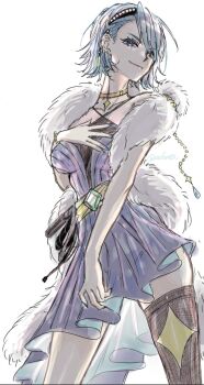 Rule 34 | 1girl, ace attorney, aqua hair, coat, collar, dress, fishnet pantyhose, fishnets, franziska von karma, fur-trimmed coat, fur-trimmed dress, fur trim, highres, jewelry, pantyhose, ryezatta, sketch