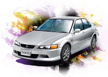 2025 artist_name car commentary_request copyright_notice honda honda_accord license_plate logo motor_vehicle nimbus_goldbrum no_humans original product_placement right-hand_drive simple_background spoiler_(automobile) vehicle_focus watermark white_background