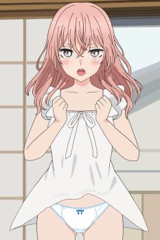 1girl animated animated_gif bow bow_panties clothes_lift dress highres inui_sajuna jumping long_hair looping_animation panties skirt skirt_lift sono_bisque_doll_wa_koi_wo_suru third-party_edit underwear white_dress white_panties