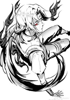 1boy corrupted_twitter_file curtained_hair forehead_protector highres konohagakure_symbol long_hair low_ponytail male_focus momoyoru1 naruto_(series) naruto_shippuuden ponytail red_eyes simple_background solo spot_color twitter_username uchiha_itachi watermark weibo_watermark white_background