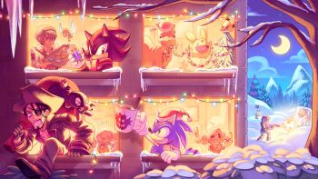 >_< absurdres aiai_(super_monkey_ball) akanbe alien:_isolation alien_(series) amanda_ripley angry_birds bare_tree captain_majima carbuncle_(puyopuyo) carrying_over_shoulder chao_(sonic) chaos_emerald character_cookie christmas christmas_lights christmas_tree chuck_(angry_birds) clenched_teeth clock commentary company_connection cookie crescent_moon crossover cup dark_chao drawntildawn english_commentary eyelid_pull eyepatch fire flamethrower food from_outside frozen furry furry_male gallica_(metaphor:_refantazio) grin hand_on_window hat hedgehog_boy hero_chao highres holding holding_cup holding_flamethrower holding_sack holding_weapon icicle majima_goro maria_robotnik meemee_(super_monkey_ball) metaphor:_refantazio monkey moon mug multiple_crossover night official_art pirate_hat protagonist_(metaphor:_refantazio) puyopuyo red_scarf ring_(sonic) ryuu_ga_gotoku_(series) ryuu_ga_gotoku_8_gaiden sack santa_hat scarf second-party_source sega shadow_the_hedgehog smile snow sonic_(series) sonic_the_hedgehog super_monkey_ball teeth through_window tongue tongue_out tree two_point_museum weapon window winter