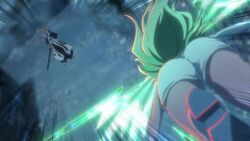3boys 3girls animated anime_screenshot ass bazz-b black_hair bleach bleach:_sennen_kessen-hen blonde_hair blood boots breasts candice_catnipp cleavage electricity energy energy_wings glowing green_eyes green_hair halo kurosaki_ichigo large_breasts liltotto_lamperd long_hair matching_hair/eyes meninas_mcallon multiple_boys multiple_girls purple_hair revealing_clothes sideboob skirt tagme video wings