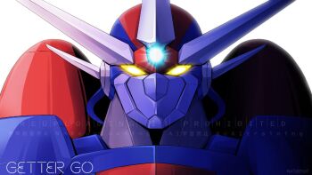 armor blue_armor blue_gemstone blue_helmet fake_horns forehead_jewel gem getter_go getter_robo getter_robo_go glowing glowing_eyes helmet horned_helmet horns looking_at_viewer matayoshi_(nopple_1000) mecha mecha_focus multiple_horns portrait robot solo super_robot yellow_eyes
