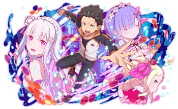 1boy 3girls anime_coloring aqua_hair artist_request bare_shoulders beatrice_(re:zero) black_footwear black_hair black_pants black_ribbon black_sleeves blonde_hair blue_eyes blush braid breasts bright_pupils brown_eyes butterfly_in_eye capelet chair closed_eyes closed_mouth collar collarbone collared_capelet collared_jacket crash_fever crown crown_braid curly_sidelocks dot_nose drill_hair elf emilia_(re:zero) eyelashes flower full_body game_cg grey_hair hair_flower hair_ornament hair_over_one_eye hair_ribbon hairband half_updo hand_on_own_chest hexagon holding holding_paper honeycomb_(pattern) jacket lace-trimmed_collar lace_trim large_breasts light_blush light_frown light_particles long_hair long_sidelocks looking_at_another maid mini_crown multicolored_jacket multiple_girls natsuki_subaru neck_ribbon official_art official_style open_hand outline pants paper parted_lips pink_pupils pink_ribbon pointy_ears print_collar profile puffy-trimmed_capelet puffy_collar purple_eyes re:zero_kara_hajimeru_isekai_seikatsu red_capelet red_crown red_outline rem_(re:zero) ribbon shoes sidelocks single_vertical_stripe sleeve_cuffs sneakers square straight_hair striped_clothes striped_pants striped_ribbon striped_sleeves tachi-e teeth third-party_source tongue track_jacket track_pants transparent_background twin_drills twintails two-sided_fabric two-sided_jacket two-tone_footwear two-tone_hairband underbust upper_body v-shaped_eyebrows vertical-striped_clothes vertical-striped_pants vertical-striped_ribbon vertical-striped_sleeves white_collar white_flower x_hair_ornament