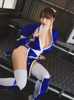 1girl breasts cosplay dead_or_alive kasumi_(doa) komachi_nene large_breasts long_hair photo_(medium)