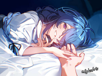 1boy 1girl grin mushoku_tensei on_bed roxy_migurdia smile sydus twitter