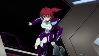 action ali_al-saachez animated animated_png anime_screenshot arm_grab breasts brown_eyes brown_hair dark-skinned_male dark_skin defeated_villainess earrings female_focus freckles gun gundam gundam_00 handgun helpless humiliation imminent_hit instant_loss interior jewelry large_breasts nena_trinity pale_skin peril pilot_suit red_hair ryona side_ponytail spoilers stud_earrings weapon yellow_eyes