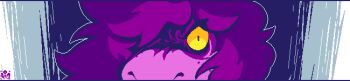 1girl animated animated_gif close-up colored_sclera colored_skin deltarune furry furry_female long_image looking_at_viewer nostrils pink_skin purple_hair reptile_girl susie_(dark_world)_(deltarune) susie_(deltarune) utdr_(toby_fox) vio-marks wide_image yellow_sclera