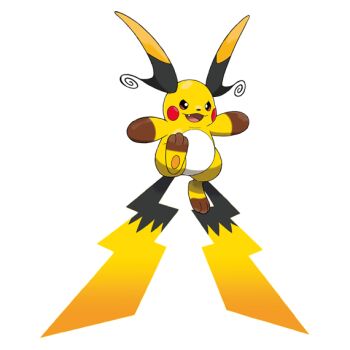 brown_eyes fang gen_1_pokemon lightning_bolt_symbol mega_pokemon mega_raichu_x multiple_tails nintendo no_humans official_art open_mouth pokemon pokemon_(creature) pokemon_focus raichu red_eyes second-party_source smile tail v-shaped_eyes yellow_fur