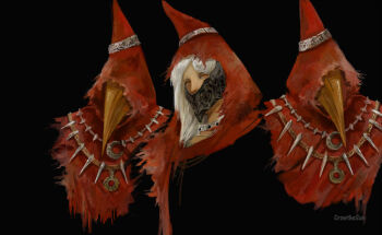 1boy black_background commentary crowonfire dark_souls_(series) dark_souls_i english_commentary hood hood_up ingward_the_guardian_of_the_seal mask masked multiple_views red_eyes red_hood simple_background upper_body white_hair