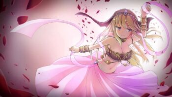 1girl artist_request breasts dancer dancing large_breasts navel smile tagme