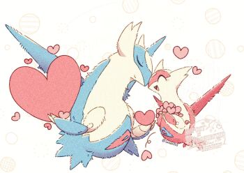 Rule 34 | claws, closed eyes, closed mouth, dragon, full body, gen 3 pokemon, heart, highres, latias, latios, legendary pokemon, nintendo, no humans, open mouth, pokemon, pokemon (creature), pokemon focus, sana (sanaa653), smile, wings