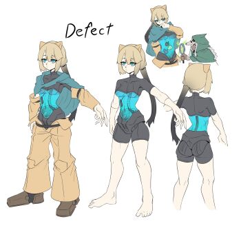 2girls barefoot blonde_hair blue_eyes cape cloak clothes_on_and_off commentary_request dark-skinned_female dark_skin food fruit full_body green_cape green_cloak hand_on_own_face highres humanization magnifying_glass mask multiple_girls multiple_views pear reference_sheet robot_girl see-through_body simple_background skull-shaped_hat skull_mask skull_on_head slay_the_spire slay_the_spire_2 strawberry the_defect_(slay_the_spire) the_silent_(slay_the_spire) thousand_chimer transparent_torso turnaround white_background