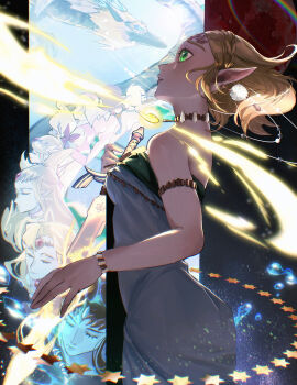 6+girls absurdres armlet blonde_hair bracelet brown_hair commentary_request dragon eastern_dragon glowing glowing_sword glowing_weapon green_eyes highres holding holding_sword holding_weapon jewelry light_dragon_(zelda) master_sword moon multiple_girls multiple_persona nintendo pointy_ears princess_zelda rainbow red_moon scarf secret_stone star_(sky) star_(symbol) sword tetra the_legend_of_zelda the_legend_of_zelda:_a_link_to_the_past the_legend_of_zelda:_ocarina_of_time the_legend_of_zelda:_skyward_sword the_legend_of_zelda:_tears_of_the_kingdom the_legend_of_zelda:_the_wind_waker the_legend_of_zelda:_twilight_princess the_legend_of_zelda_(nes) tiara togenasi_furiko toon_zelda weapon young_zelda
