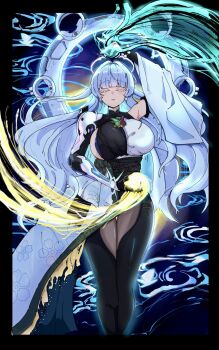 1girl bead_bracelet beads bracelet breasts bug butterfly cain_lk colored_eyelashes commentary_request goddess_of_victory:_nikke highres insect jewelry large_breasts mole mole_on_breast monk nayuta_(nikke) solo split-color_clothes thick_eyelashes white_eyelashes