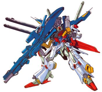 1980s_(style) absurdres aeug akitaka_mika beam_cannon cable chest_cannon concept_art double_beam_cannon fazz_(gundam) gundam gundam_sentinel gundam_zz highres machinery mecha mecha_focus missile missile_pod mobile_suit no_humans oldschool production_art prototype_design retro_artstyle robot scan science_fiction traditional_media v-fin white_background zz_gundam