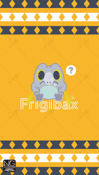 Rule 34 | ?, closed mouth, colored sclera, commentary, frigibax, highres, looking at viewer, meme (sleepsheep), nintendo, no humans, pokemon, pokemon (creature), pokemon focus, solo, speech bubble, spoken question mark, symbol-only commentary, yellow eyes, yellow sclera