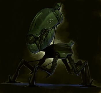 Rule 34 | dark, doom (series), doom 3, drone, mechanical, no humans, robot, sentry bot (doom 3), shiira, tagme, unmanned ground vehicle