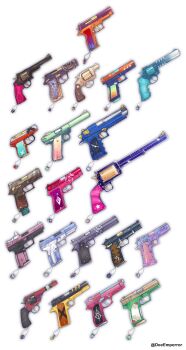 Rule 34 | absurdres, bloom (irys), bloop (gawr gura), bubba (watson amelia), cecilia immergreen, ceres fauna, character charm, charm (object), chattino (raora panthera), cute weapon, death-sensei (mori calliope), dee (deeemperror), desert eagle, elizabeth rose bloodflame, friend (nanashi mumei), fuwawa abyssgard, gawr gura, gigi murin, gloom (irys), grem (gigi murin), gun, hakos baelz, handgun, highres, hololive, hololive english, irys (hololive), jailbird (nerissa ravencroft), kel-tec p32, kfp employee (takanashi kiara), kiryu coco, koseki bijou, kronie (ouro kronii), magnum research bfr, mococo abyssgard, mori calliope, mr. squeaks (hakos baelz), nanashi mumei, nerissa ravencroft, ninomae ina'nis, no humans, novelites (shiori novella), object focus, objectification, otomo (cecilia immergreen), ouro kronii, pebble (koseki bijou), raora panthera, revolver, ruffian (fuwamoco), ruger mark iv, sanallite (tsukumo sana), sapling (ceres fauna), shiori novella, sig p220/p226, sig sauer, sig sauer p320, simple background, smith &amp; wesson model 500, star (symbol), takanashi kiara, takodachi (ninomae ina'nis), thorn (elizabeth rose bloodflame), tsukumo sana, twitter username, virtual youtuber, watson amelia, weapon, weapon charm, white background