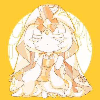 Rule 34 | 1girl, chinese clothes, cookie run, cookie run: kingdom, diamond (gemstone), long sleeves, mystic flour cookie, pale skin, robe, solo, traffic-mo4, veil, white hair, white robe, white veil, wide sleeves