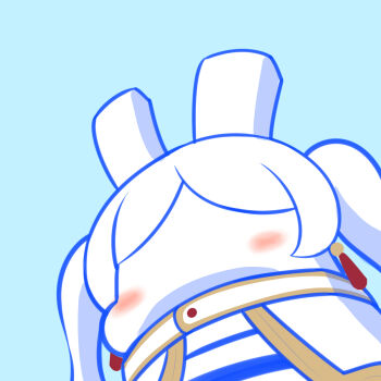 blush capelet chibi cowboy_shot earrings frieren highres jewelry long_hair rabbit simple_background solo sousou_no_frieren teardrop_earrings twintails upward_angle_frieren_drawing vilde_loh_hocen white_capelet