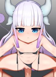 1boy 1girl animated armpit_crease belly bikini bikini_bottom_aside black_bikini blue_eyes blunt_bangs blush cleft_of_venus clothing_aside cowgirl_position cross-section cum cum_in_pussy cum_overflow dot_nose dragon_girl dragon_horns fertilization flat_chest girl_on_top goki_buri gradient_hair heavy_breathing hetero highres horns impregnation interspecies kanna_kamui kobayashi-san_chi_no_maidragon live2d loli long_hair looking_at_viewer micro_bikini monster_girl multicolored_hair nipples open_mouth ovum penis pov pov_crotch purple_hair pussy sex side-tie_bikini_bottom simple_background solo_focus sound sperm_cell spread_legs steam straddling sweat swimsuit tagme tail tears thighs uncensored vaginal video