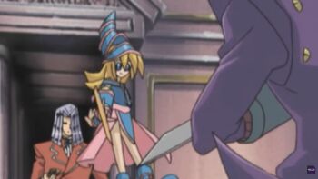 absurdres anime_screenshot arm_warmers armpits arms_up blonde_hair dark_magician_girl floating hat highres non-web_source sleeveless witch_hat yu-gi-oh!