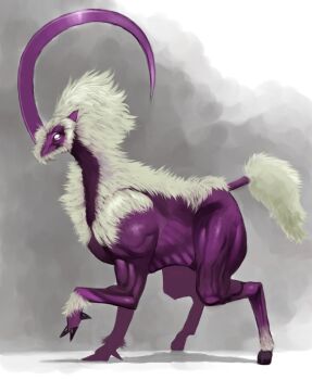 Rule 34 | 1990s (style), colored skin, creature, final fantasy, final fantasy viii, fur, hooves, horns, monster, purple skin, shiira, single horn