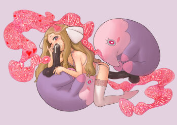 1girl 2boys 69 animal_penis bestiality blonde_hair blue_eyes blush_stickers bow bra bright_pupils caitlin_(pokemon) corruption creature cum cum_on_body doggystyle double_penetration english_text facial fellatio flat_chest garter_belt garter_straps gen_5_pokemon grey_background group_sex hair_bow heart hetero highres horse_penis kneeling lace lace-trimmed_legwear lace_trim large_penis lingerie loli long_hair mind_control mmf_threesome multiple_boys musharna nintendo no_shoes one_eye_closed oral penis pink_bra pokemon pokemon_(creature) pokemon_dppt pokemon_platinum pokephilia pumpkinspicelatte sex sex_from_behind simple_background thighhighs threesome uncensored underwear white_bow white_pupils white_thighhighs