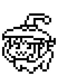 animated appmon claws digimon digimon_universe:_appli_monsters happy hat long_hair meme pixel_art pointy_ears smile video warudamon witch_hat