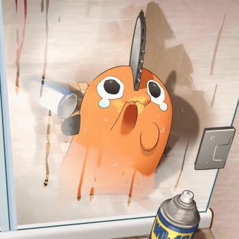 Rule 34 | 1girl, animated, chainsaw man, fangs, highres, khyle., looping animation, makima (chainsaw man), pochita (chainsaw man), scared, shower (place), solo focus, standing, sweat, tagme, tears, video, wd-40