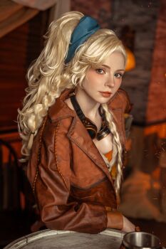 1girl absurdres capcom cosplay female_focus gemma_(monster_hunter_wilds) gemma_(monster_hunter_wilds)_(cosplay) highres monster_hunter_(series) monster_hunter_wilds peachmilky real_life solo