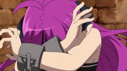 1girl 2021 animated anime_screenshot antenna_hair bare_shoulders bdsm black_boots black_bra black_nails black_panties black_shorts boots bra broken broken_chain chain collar crossed_arms cuffs demon_girl demon_horns dynamic_pose flat_chest grin gunbuster_pose heterochromia highleg highleg_panties horns introduction kishirika_kishirisu loli long_hair metal_collar mushoku_tensei nail_polish navel panties purple_eyes purple_hair shackles sharp_teeth shorts slave smile solo standing strapless teeth thigh_boots thighhighs thighs tube_top underwear very_long_hair video zettai_ryouiki