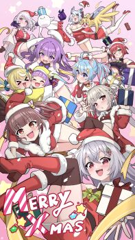 Rule 34 | 6+girls, absurdres, animal ears, aogiri koukou, blue eyes, chi lee, christmas, earendel (jishenkong jihua), fox ears, hair ornament, hat, hibiki (vtuber), highres, indie virtual youtuber, ishikari akari, jishenkong jihua, kannagi tenri, lanmewko, long hair, looking at viewer, meridian project, mizuki (vtuber), multiple girls, otsuka ray, purple eyes, purple hair, santa hat, shinengumi, shiratama utano, suzukaze shitora, virtual youtuber, yoshika (vtuber)