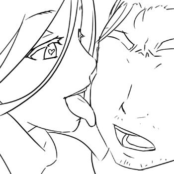 1boy 1girl artist_self-insert bad_id bad_tumblr_id commentary greyscale heart heart-shaped_pupils hetero licking licking_another's_face lowres mike_inel monochrome original symbol-shaped_pupils tongue