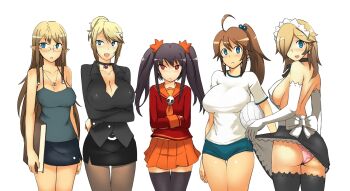 5girls :< aged_up ahoge alternate_costume alternate_hairstyle annotated ashley_(warioware) ass ball bare_shoulders bespectacled blonde_hair blush breasts buruma business_suit camisole casual choker cleavage clothes_lift company_connection contemporary covered_erect_nipples crossed_arms crossover dress dress_lift elbow_gloves female_focus flat_chest formal_clothes glasses gloves gym_uniform hair_bun hair_over_one_eye huge_breasts jacket jewelry large_breasts lineup long_hair looking_back madkaiser maid mario_(series) metroid miniskirt multiple_crossover multiple_girls necklace nintendo no_bra panties pantyhose pantyshot pencil_skirt pointy_ears ponytail princess_daisy princess_zelda rosalina samus_aran school_uniform serafuku sideboob single_hair_bun skirt skirt_lift skirt_suit suit super_mario_galaxy super_mario_land teacher teacher_and_student the_legend_of_zelda the_legend_of_zelda:_twilight_princess thigh_gap thighhighs triforce twintails underwear volleyball volleyball_(object) warioware zettai_ryouiki