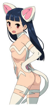 Rule 34 | 1girl, animal ears, ass, cardcaptor sakura, cat ears, cat tail, female focus, li meiling, red eyes, solo, tail, wakaho riku