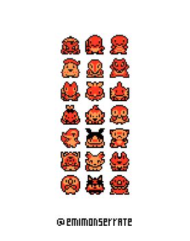 animated animated_gif bird bulbasaur cat charmander chespin chikorita chimchar creature cyndaquil excarabu fennekin fiery_tail fire food froakie fruit full_body gen_1_pokemon gen_2_pokemon gen_3_pokemon gen_4_pokemon gen_5_pokemon gen_6_pokemon gen_7_pokemon litten looking_at_viewer monochrome mudkip nintendo official_style orange_(fruit) piplup pixel_art pokemon pokemon_(creature) popplio rowlet signature simple_background smile snivy squirtle standing starter_pokemon_trio tail tepig torchic totodile treecko tumblr_username turtwig white_background