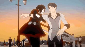 1boy 1girl 3d animated animated_gif cape hand_on_another's_head lolita_fashion lowres qrow_branwen ruby_rose rwby uncle_and_niece