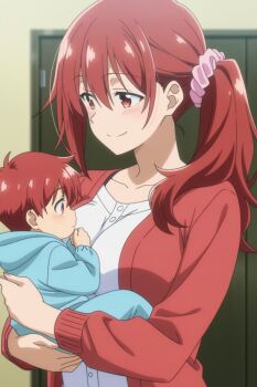 1girl aged_up mother_and_child red_hair side_ponytail yuuki_yuuna yuuki_yuuna_wa_yuusha_de_aru yuusha_de_aru