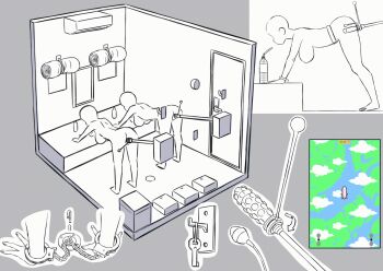 2girls aircraft animated animated_gif blimp cuffs diagram dirigible ha_ku_ronofu_jin handcuffs multiple_girls screen