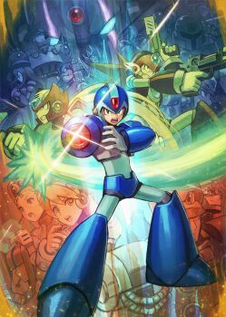 4girls 6+boys agile_(mega_man) aiming aiming_at_viewer alia_(mega_man) android arm_cannon axl_(mega_man) energy_sword blonde_hair brown_hair capcom clenched_teeth colonel_(mega_man) commentary_request douglas_(mega_man) dr._doppler_(mega_man) dynamo_(mega_man) energy_blade energy_sword everyone forehead_jewel gate_(mega_man) gloves green_eyes gun headset helmet highres holding holding_gun holding_weapon iris_(mega_man) kuroi_susumu layer_(mega_man) lumine_(mega_man) mega_man_(series) mega_man_x1 mega_man_x2 mega_man_x3 mega_man_x4 mega_man_x5 mega_man_x6 mega_man_x7 mega_man_x8 mega_man_x_(series) multiple_boys multiple_girls open_mouth pallette_(mega_man) red_(mega_man_x) serges_(mega_man) sigma_(mega_man) signas_(mega_man) sword teeth vile_(mega_man) violen_(mega_man) weapon x_(mega_man) zero_(mega_man)