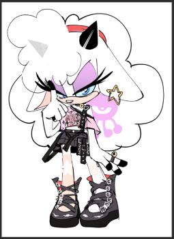 1girl adam_bryce_thomas alternate_costume animal_ears animal_nose bell black_footwear black_skirt blue_eyes choker curly_hair eyelashes eyeshadow full_body furry furry_female grey_choker horns lanolin_the_sheep looking_at_viewer makeup pink_shirt purple_eyeshadow sheep_ears sheep_girl shirt simple_background single_off_shoulder skirt solo sonic_(series) sonic_the_hedgehog_(idw) standing white_background white_fur white_hair