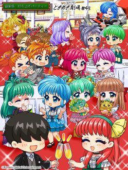 &gt;_&lt; 6+boys 6+girls :q alcohol amulet animal anime_coloring aqua_dress aqua_hair aqua_skirt artist_request asahina_yuko back_bow bare_arms bare_shoulders belt bench black_bodysuit black_bow black_bowtie black_choker black_collar black_dress black_eyes black_footwear black_gloves black_hair black_helmet black_outline black_shirt black_sleeves black_suit blonde_hair blue_bodysuit blue_collar blue_dress blue_helmet blue_necktie blue_pants blue_socks blue_suit blue_vest blunt_bangs blunt_ends blunt_sidelocks blush bodysuit boots bouquet bow bowtie braid breast_pocket breasts brother_and_sister brown_footwear brown_hair buttons cake cake_slice center_frills champagne cherry chibi chibi_only choker closed_eyes closed_mouth collar collarbone collared_shirt collared_suit collared_vest commentary_request copyright_name cultman_(tokimeki_memorial) cup detached_sleeves dog door dress dress_bow drinking_glass everyone fingernails floral_dress floral_print floral_print_dress flower flower-trimmed_sleeves food fork formal_clothes frilled_skirt frilled_sleeves frills fruit fujisaki_shiori full_body fur-trimmed_footwear fur_sleeves fur_trim fuzzy_clothes gem gloves gold_necklace green_bow green_dress green_eyes green_flower green_gemstone green_hair green_hairband green_rose grey_collar grey_eyes grey_hair grey_necktie grey_sleeves grey_suit grey_vest hair_behind_ear hair_bobbles hair_bow hair_bun hair_flower hair_ornament hair_over_eyes hair_over_one_eye hair_rings hairband half_up_braid half_updo hand_up helmet high_ponytail highres himoo_yuina holding holding_animal holding_bouquet holding_dog holding_fork holding_plate ijuuin_rei indoors jewelry jpeg_artifacts kagami_mira katagiri_ayako kisaragi_mio kiyokawa_nozomi knee_boots konami koshiki_yukari layered_dress layered_skirt light_brown_hair loafers lone_nape_hair long_dress long_hair long_sidelocks long_sleeves looking_ahead looking_at_another low-braided_long_hair low-tied_long_hair low_twintails mecha mechanical_hands medium_breasts medium_hair medium_skirt mikihara_megumi muku_(tokimeki_memorial) multiple_boys multiple_girls necklace necktie nijino_saki numbered off-shoulder_dress off_shoulder official_art on_one_knee open_hand open_mouth open_suit orange_bow orange_dress orange_eyes orange_flower orange_hair outline painting_(object) pants pantyhose party pearl_necklace picture_frame pillar pink_bodysuit pink_bow pink_flower pink_hair pink_helmet pink_rose pink_skirt pinstripe_collar pinstripe_pants pinstripe_pattern pinstripe_sleeves pinstripe_suit plate pleated_skirt pocket ponytail print_dress profile promotional_art puffy_sleeves purple_flower purple_hair purple_sleeves railing red-framed_eyewear red_bodysuit red_bow red_carpet red_collar red_dress red_eyes red_flower red_hair red_helmet red_rose red_sleeves red_vest red_wine ribbon-trimmed_skirt ribbon_trim robot rose saotome_yoshio saotome_yumi see-through_clothes see-through_sleeves shirt shoes short_dress short_hair short_sleeves siblings sidelocks silver_tiara single_mechanical_hand sitting skirt sleeve_bow sleeve_cuffs smile socks solid_circle_eyes sparkle stairs steak straight-on strapless strapless_dress strapless_shirt strappy_heels strawberry striped_clothes striped_collar striped_pants striped_sleeves striped_suit suit sweatdrop takami_naoto talking tatebayashi_miharu thick_eyebrows tiara toasting_(gesture) tokimeki_memorial tokimeki_memorial_1 tongue tongue_out translation_request twin_braids twintails undershirt upper_body vertical-striped_clothes vertical-striped_collar vertical-striped_pants vertical-striped_sleeves vertical-striped_suit vest wavy_ends white_belt white_choker white_flower white_pantyhose white_shirt white_sleeves wine wine_glass yellow_bodysuit yellow_bow yellow_dress yellow_flower yellow_helmet yellow_rose yellow_sleeves yorkshire_terrier