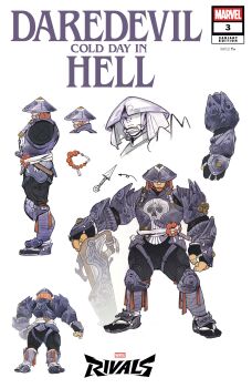 Rule 34 | 1boy, absurdres, armor, bandaid, bandaid on face, bandaid on nose, black pants, breastplate, comic cover, concept art, copyright logo, copyright name, cover, cover page, demon days (marvel), full body, hat, highres, japanese clothes, jingasa, kunai, logo, male focus, marvel, marvel rivals, official alternate costume, official art, pants, pauldrons, peach momoko, planted gun, purple armor, reference sheet, ronin, shoulder armor, solo, the punisher (character), the punisher (dangan ronin) (marvel), the punisher (series), weapon, white background